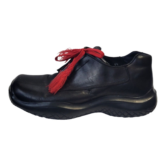 Prada Vintage Sport Vibram Leather Laced Trainers Men Shoes Size EU 40 / US 7.5 - Picture 1 of 8